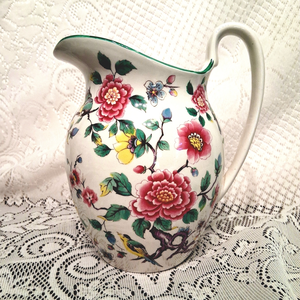 James Kent ' Chinese Rose' Pitcher - Flowers And Birds 6252